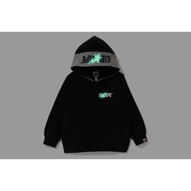 Kids' Bape Zip Hoodie Hoodie Black USA | PV2221521