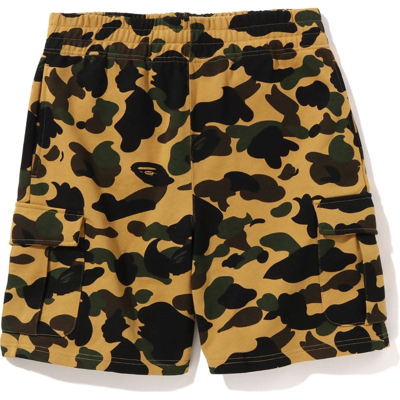 Men Bape 1st Camo 6 Pocket Sweat Shorts Shorts Yellow USA | QR5690060