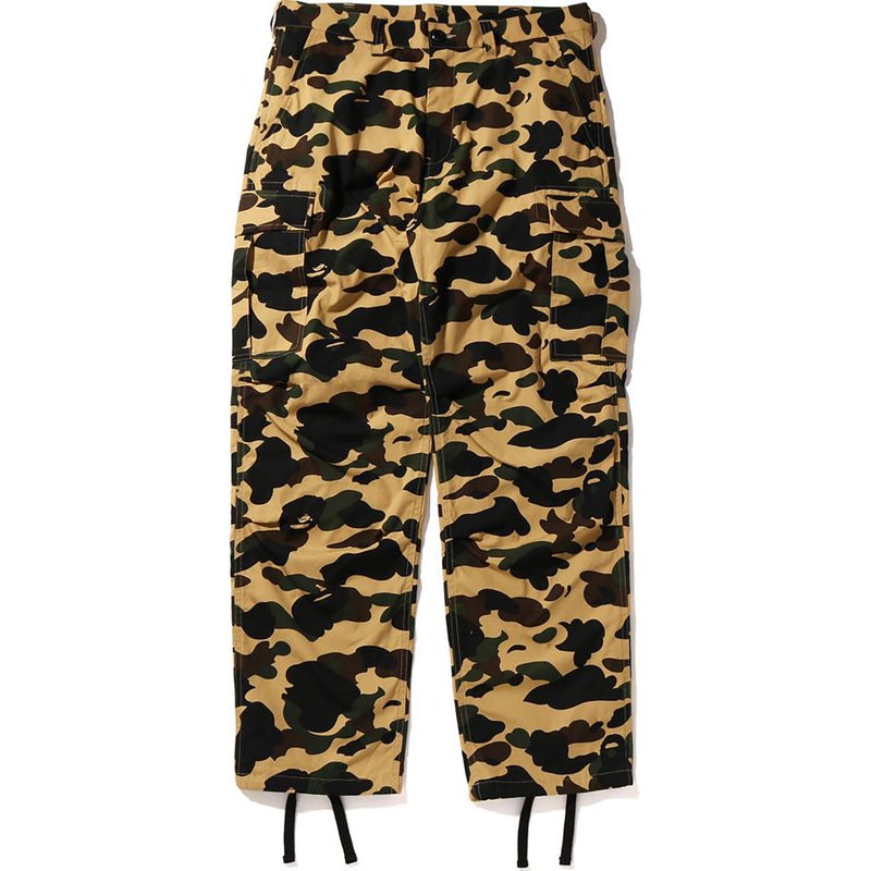 Men Bape 1st Camo Cargo Pants Pants Yellow USA | XA4937597