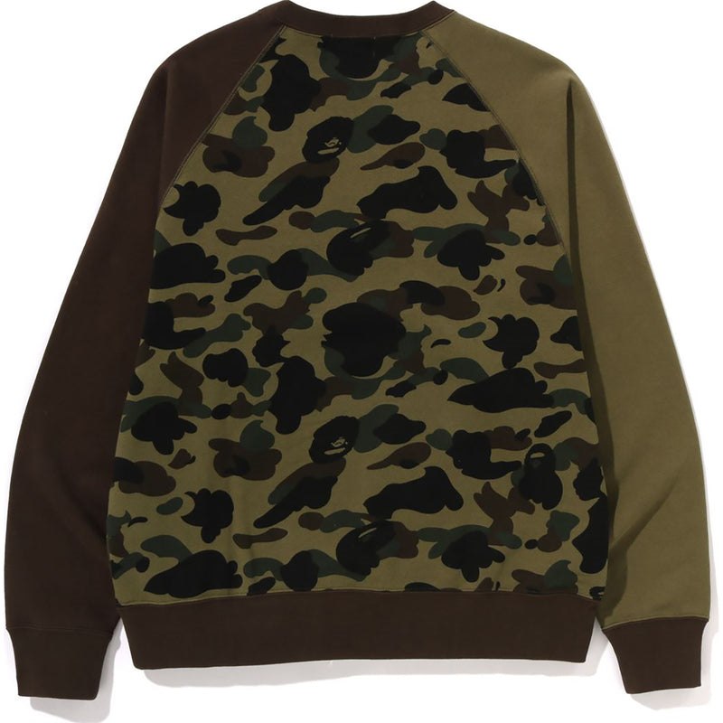 Men Bape 1st Camo Crazy Nyc Logo Relaxed Fit Crewneck Sweatshirts Green USA | XF2252222