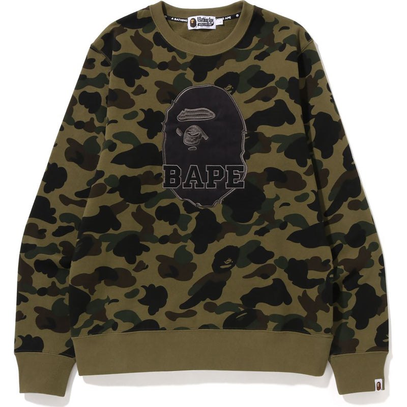 Men Bape 1st Camo Crewneck Sweatshirts Green USA | CZ9351531