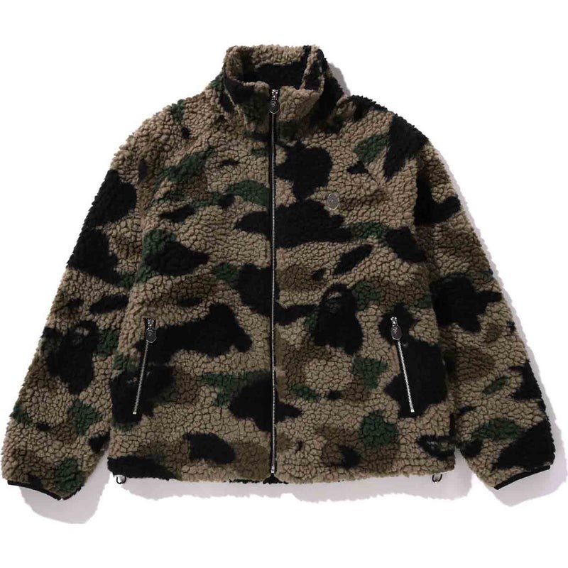 Men Bape 1st Camo Metal Ape Head One Point Fleece Jacket Jackets Green USA | YO1666766