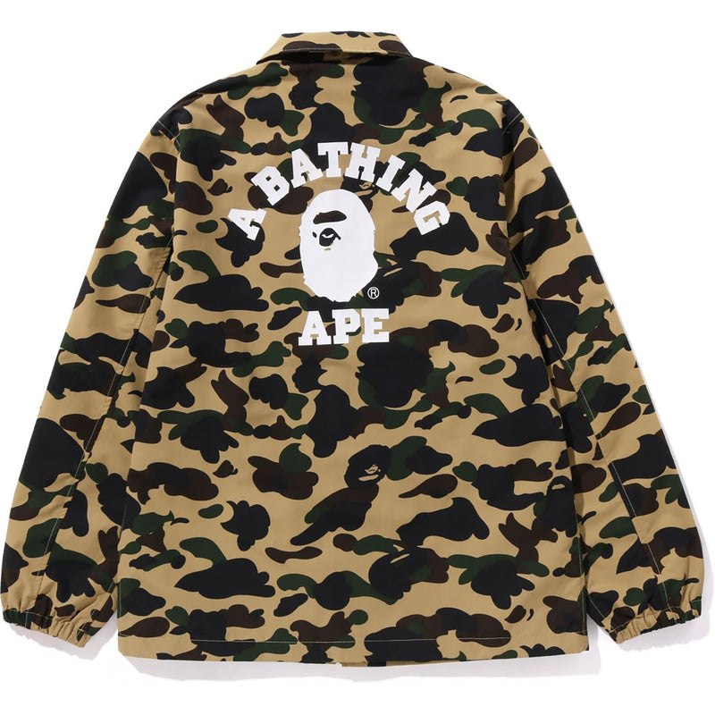 Men Bape 1st Camo Nylon Tussah Coach Jacket Jackets Yellow USA | WO3407347