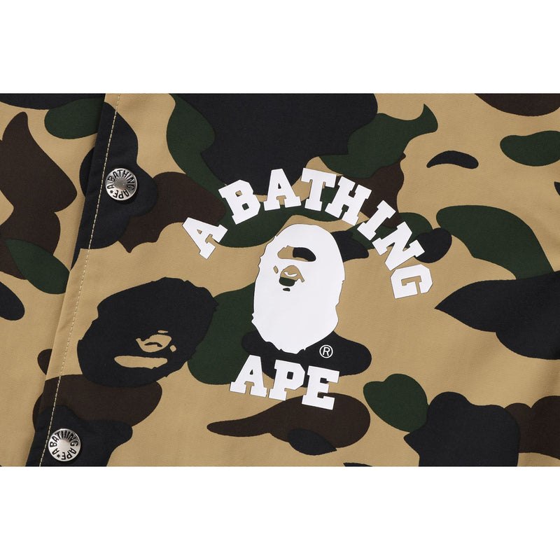 Men Bape 1st Camo Nylon Tussah Coach Jacket Jackets Yellow USA | WO3407347