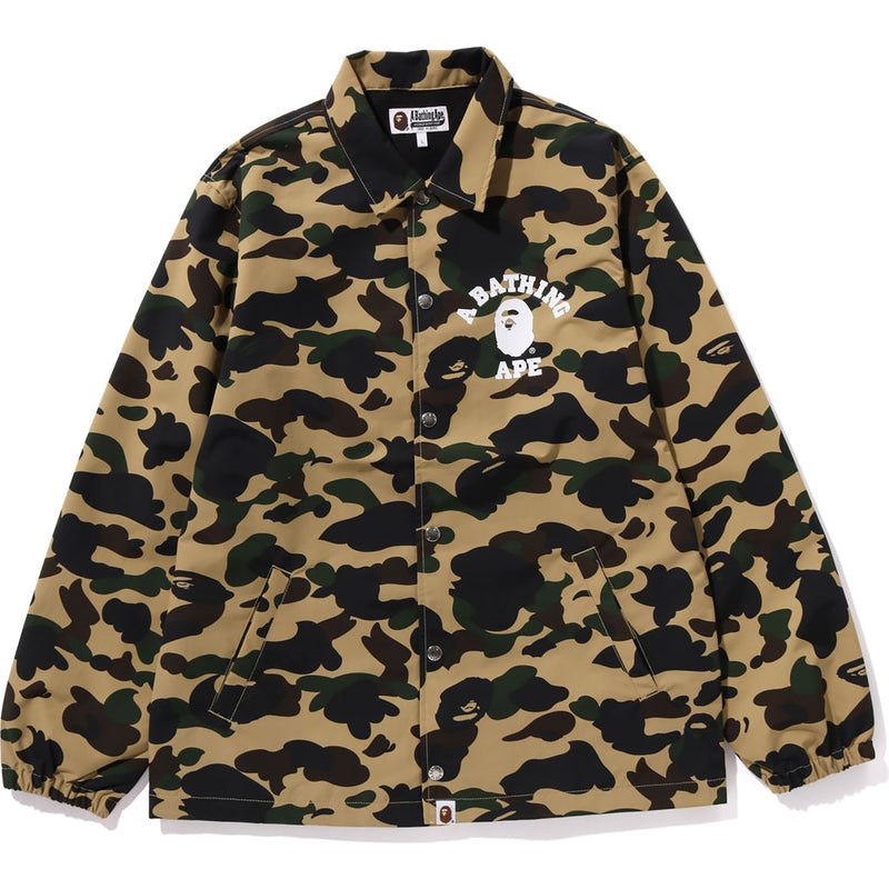 Men Bape 1st Camo Nylon Tussah Coach Jacket Jackets Yellow USA | WO3407347