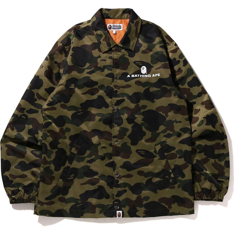 Men Bape 1st Camo Nylon Twill Coach Jacket Jackets Green USA | VF3591251