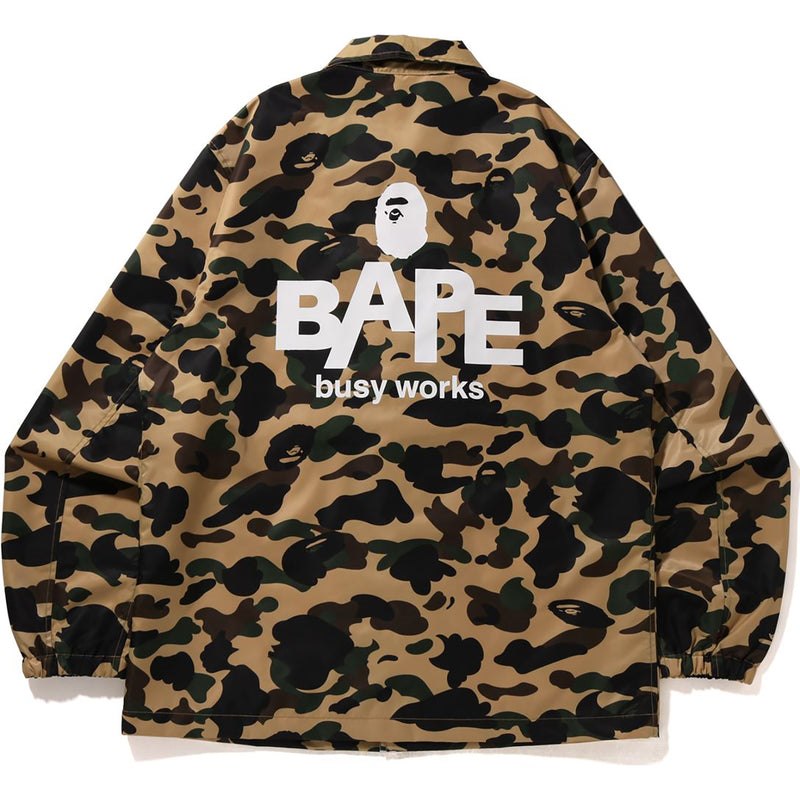 Men Bape 1st Camo Nylon Twill Coach Jacket Jackets Yellow USA | AA6205625