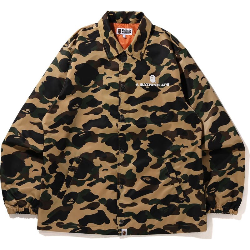 Men Bape 1st Camo Nylon Twill Coach Jacket Jackets Yellow USA | AA6205625