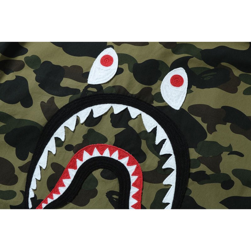 Men Bape 1st Camo Shark Relaxed Fit Military Shirt Shirts Green USA | II3402242