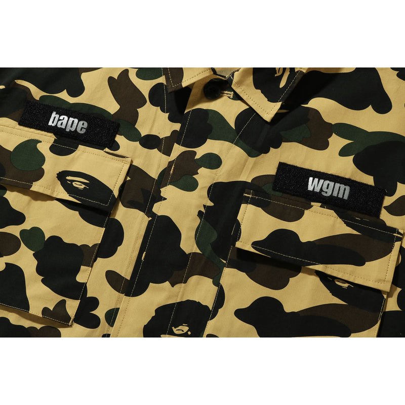 Men Bape 1st Camo Shark Relaxed Fit Military Shirt Shirts Yellow USA | YJ5043903