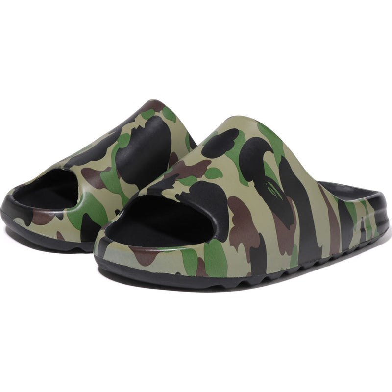 Men Bape 1st Camo Slide Sandals Sandals Green USA | CS5744574