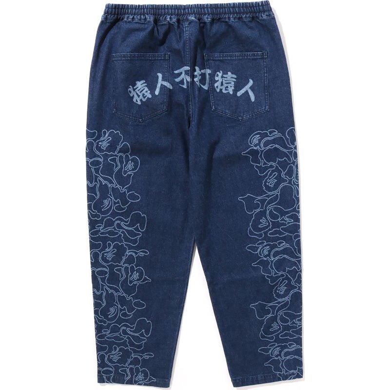 Men Bape 30th Anniv. Denim Pants Relaxed Fit Pants Indigo USA | PZ7251221