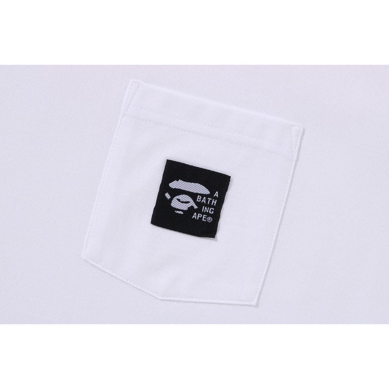 Men Bape A Bathing Ape Label Pocket Tee Cut And Sewn White USA | KE0140510