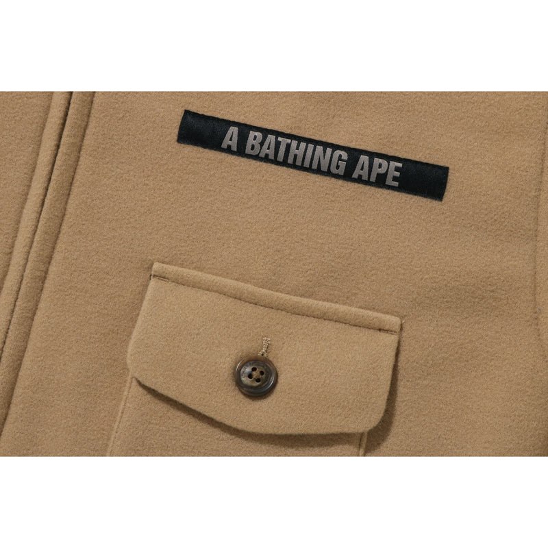 Men Bape A Bathing Ape Melton Relaxed Fit Zip Jacket Jackets Beige USA | NG2410440