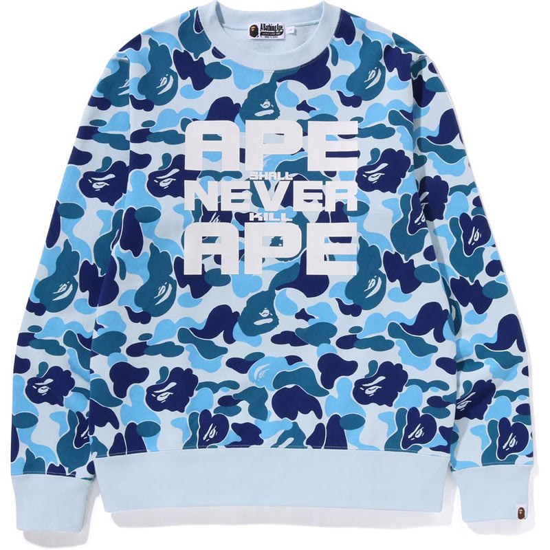 Men Bape Abc Camo Asnka Crewneck Sweatshirts Blue USA | GR7538158