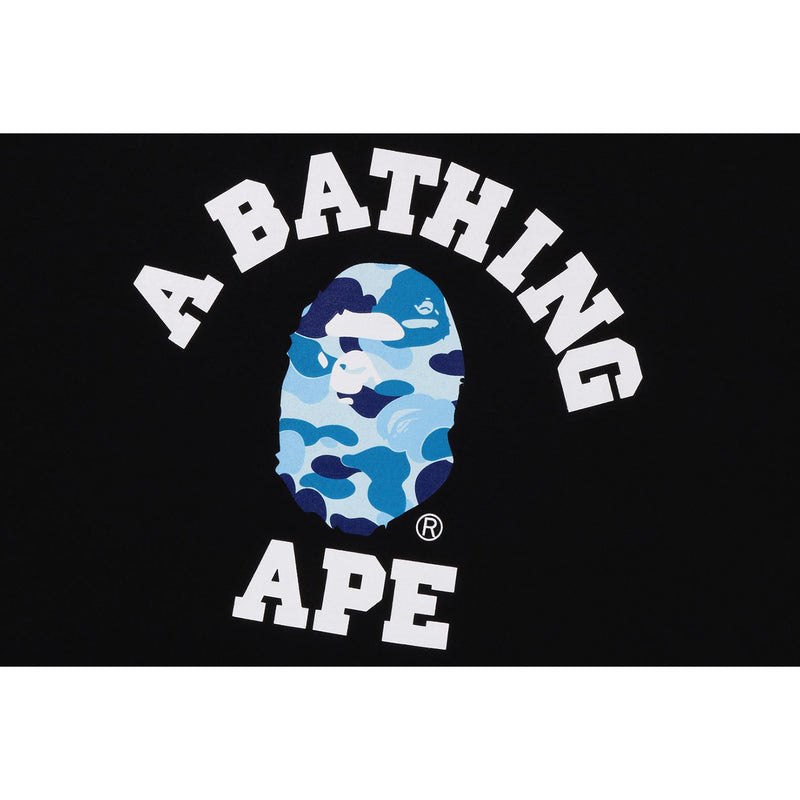 Men Bape Abc Camo College Organic Cotton Tee Cut And Sewn Black Blue USA | LK1960790