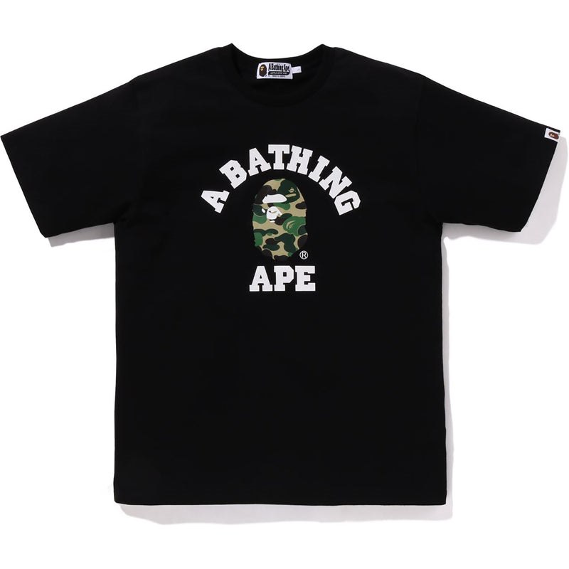 Men Bape Abc Camo College Organic Cotton Tee Cut And Sewn Black Green USA | FW0558258