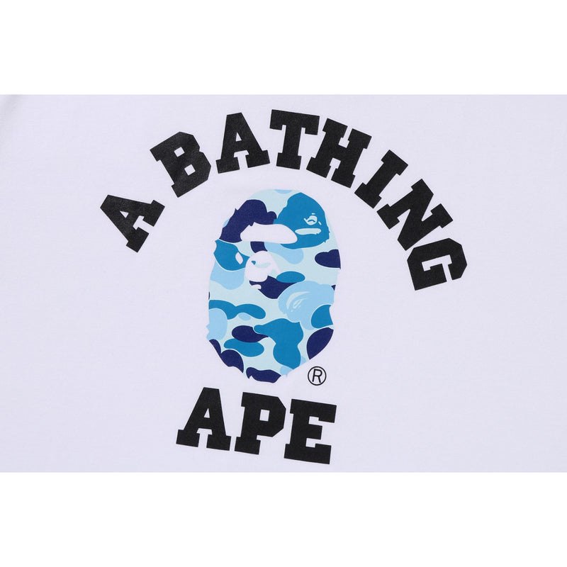 Men Bape Abc Camo College Organic Cotton Tee Cut And Sewn White Blue USA | WS2778878