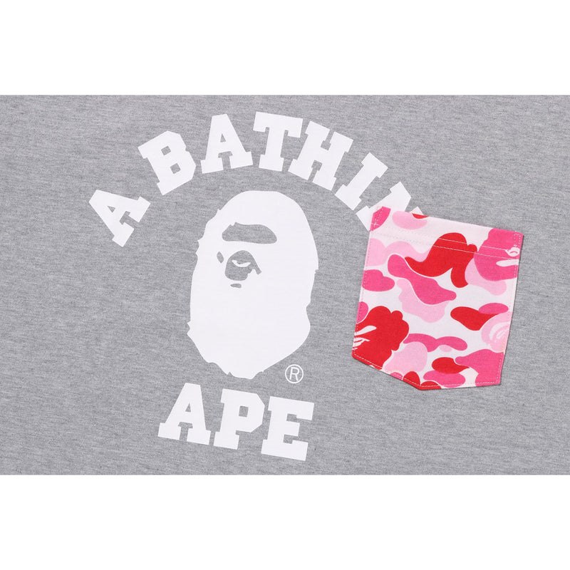 Men Bape Abc Camo College Pocket Relaxed Tee Cut And Sewn Grey USA | SB1795375