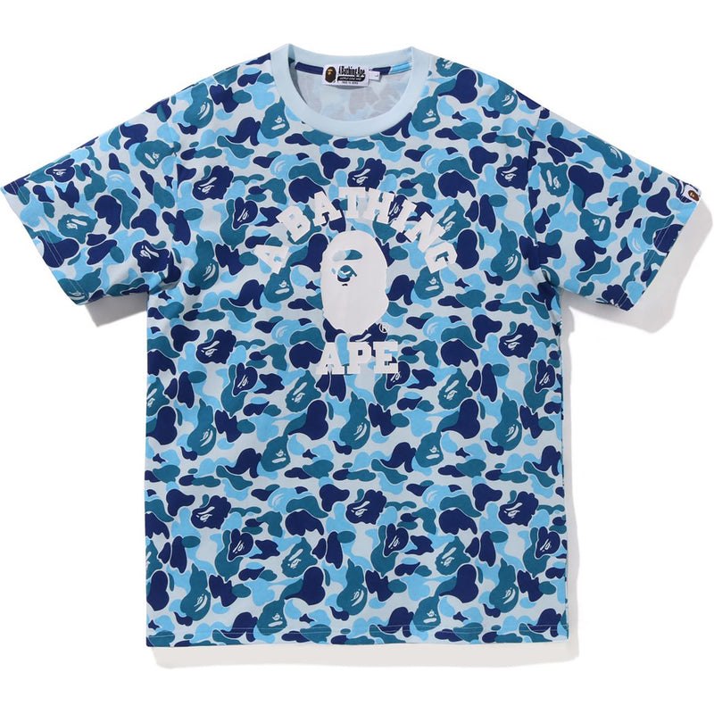 Men Bape Abc Camo College Tee Cut And Sewn Blue USA | KB9121511