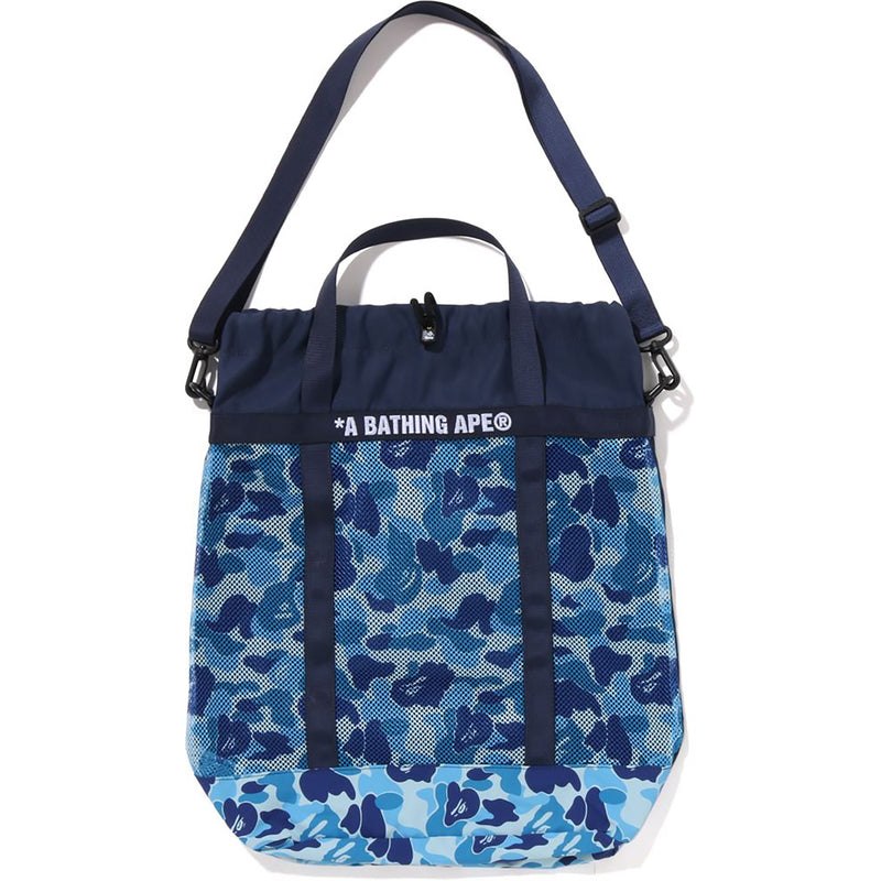 Men Bape Abc Camo Mesh Tote Bag Bags Blue USA | FX2042902