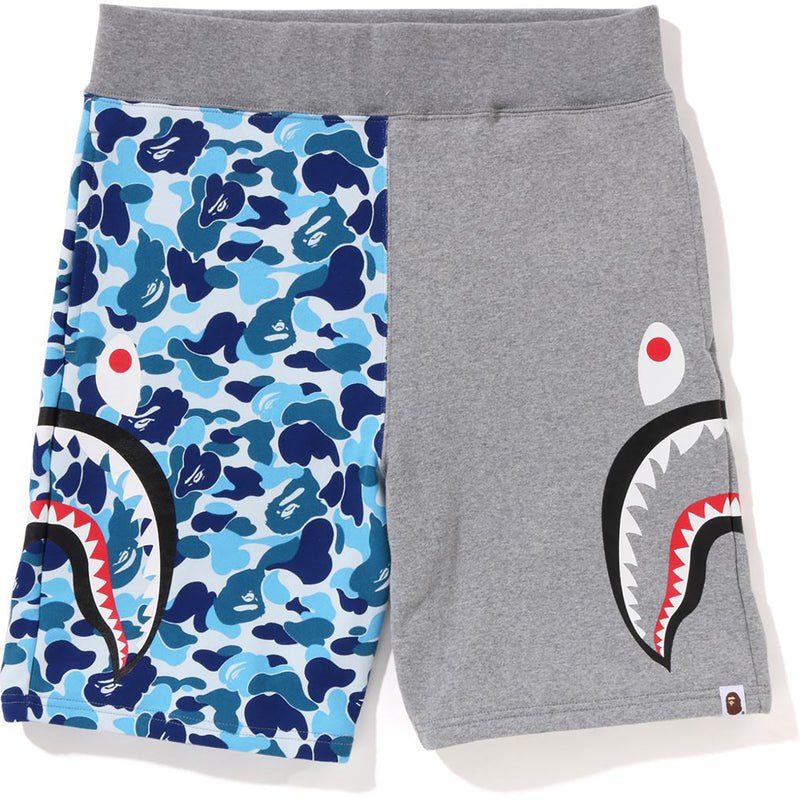 Men Bape Abc Camo Side Shark Sweat Shorts Shorts Blue USA | EG2868688