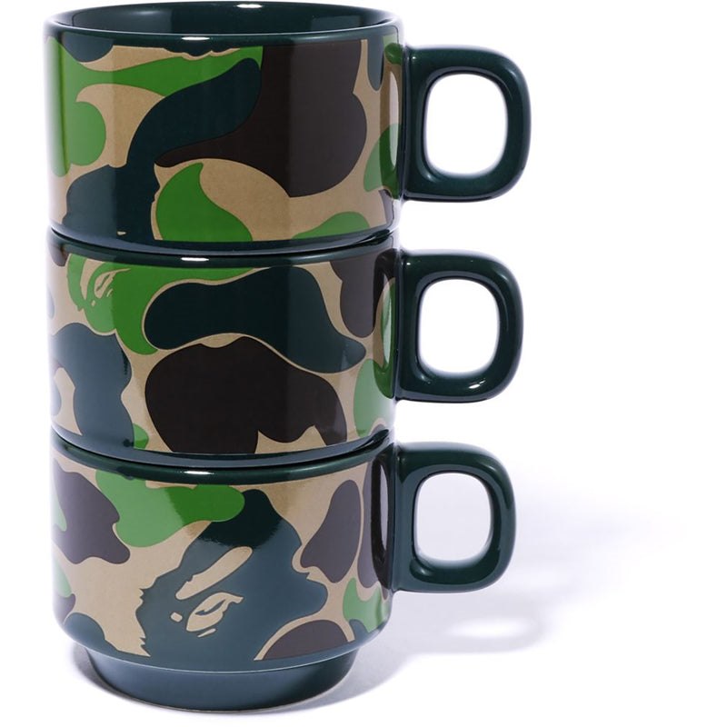 Men Bape Abc Camo Stacking Mugs Home Green USA | CJ0859589