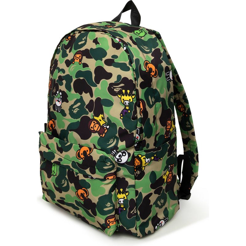 Men Bape Abc Milo All Friends Camo Backpack Bags Green USA | JX6493443