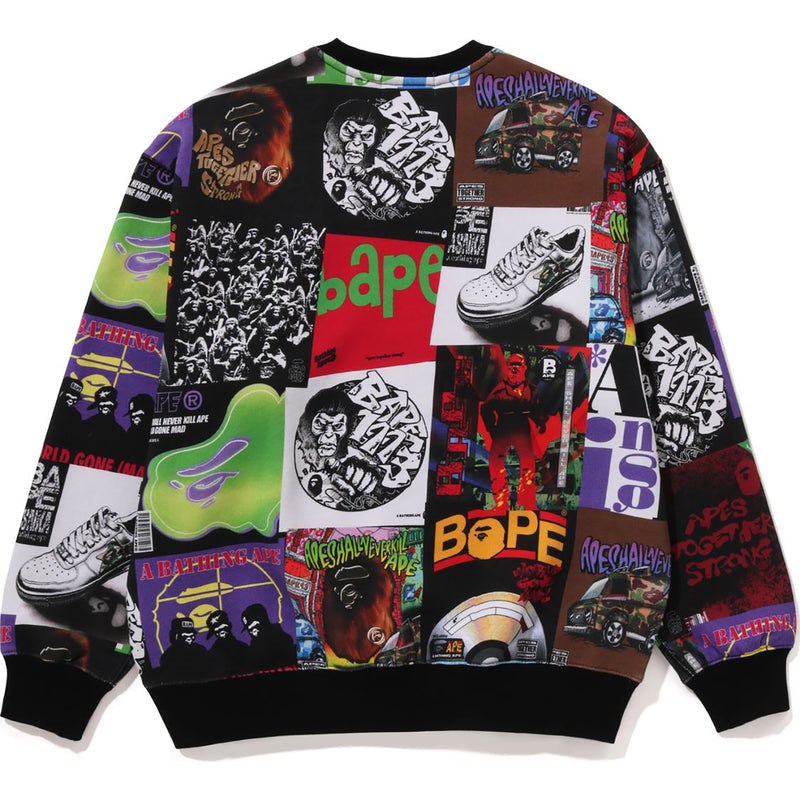 Men Bape Album Monogram Crewneck Sweatshirts Multicolor USA | ND5152012