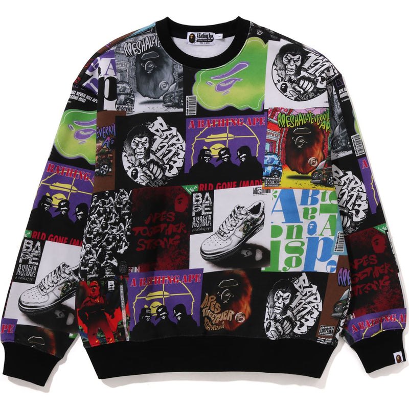 Men Bape Album Monogram Crewneck Sweatshirts Multicolor USA | ND5152012