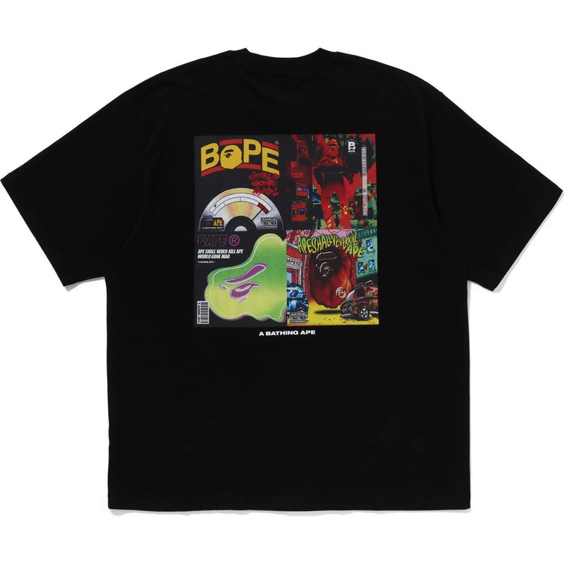 Men Bape Album Monogram Tee Cut And Sewn Black USA | ZC2657667