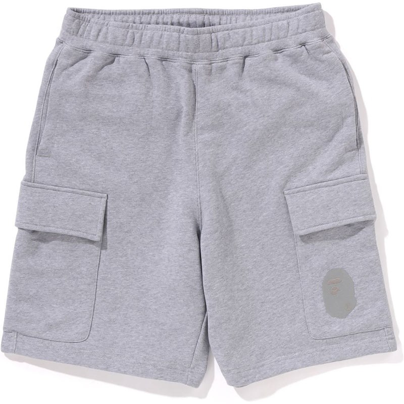 Men Bape Ape Head Cargo Sweat Shorts Shorts Grey USA | NX9066106