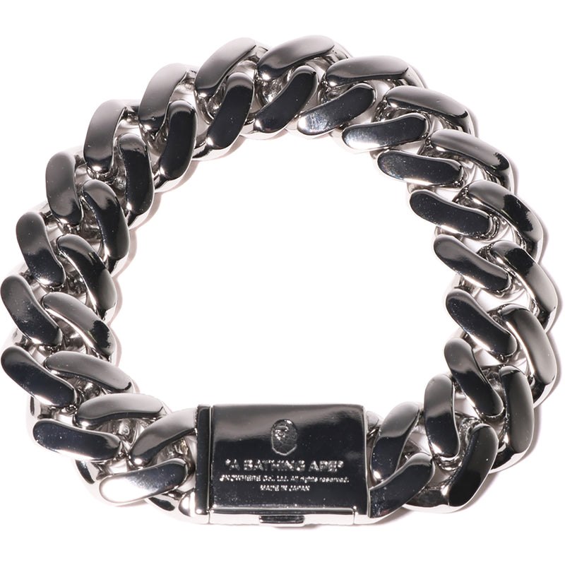 Men Bape Ape Head Fat Bracelet Accessories Silver USA | KC2121211