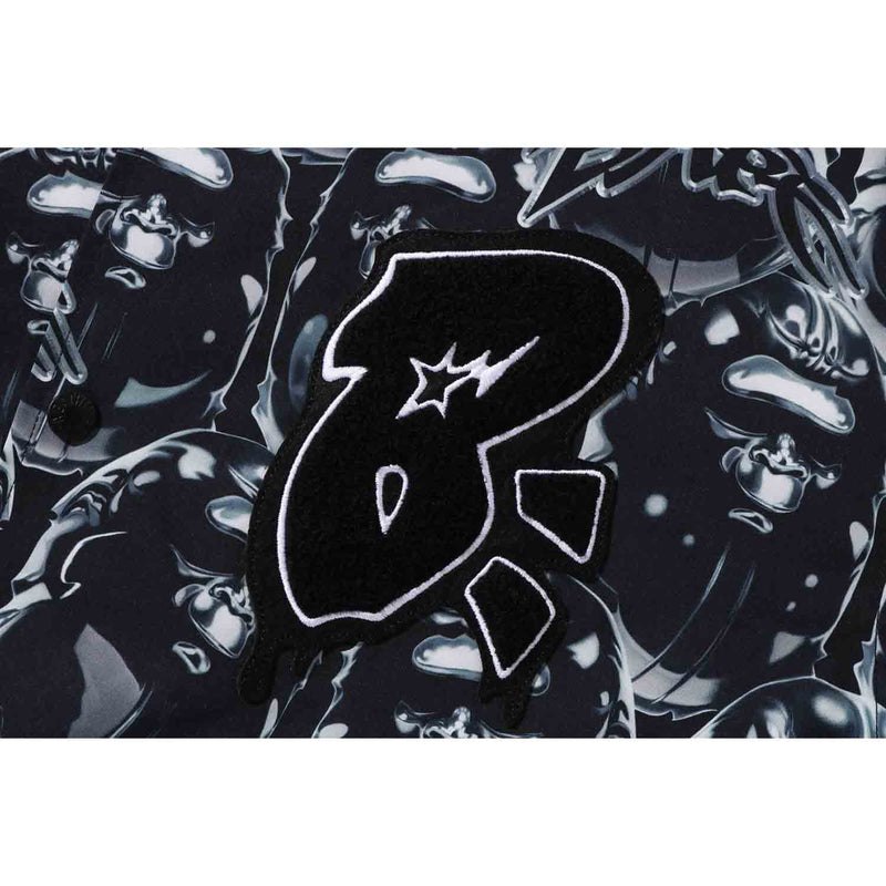 Men Bape Ape Head Graffiti Coach Jacket Relaxed Fit Jackets Black USA | SX3214524