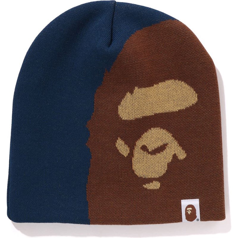 Men Bape Ape Head Knit Cap Caps Navy USA | AV9328538