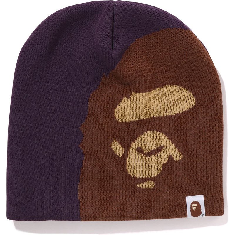 Men Bape Ape Head Knit Cap Caps Purple USA | YM5313633