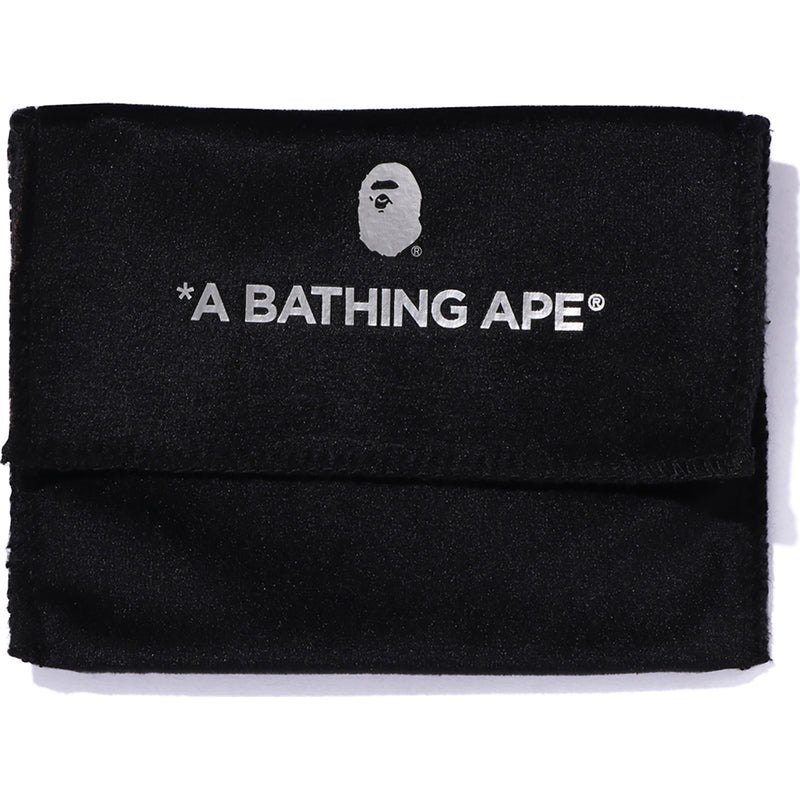 Men Bape Ape Head Leather Keychain Accessories Black USA | GV0498648