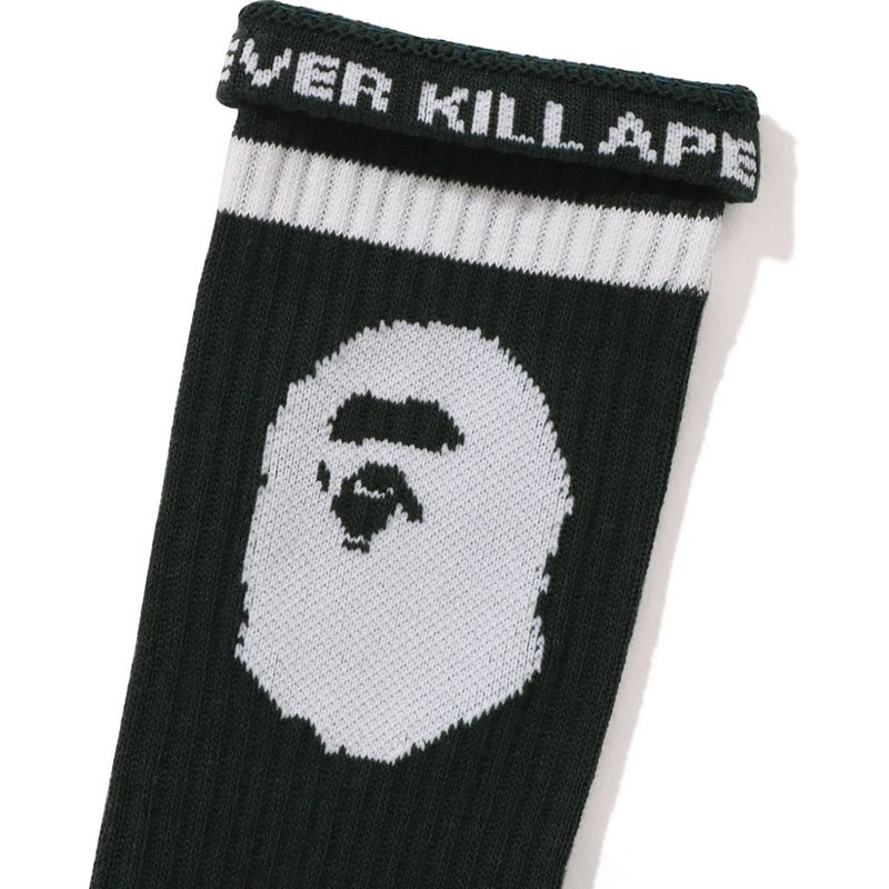 Men Bape Ape Head Line Socks Socks Olivedrab USA | LI7607767