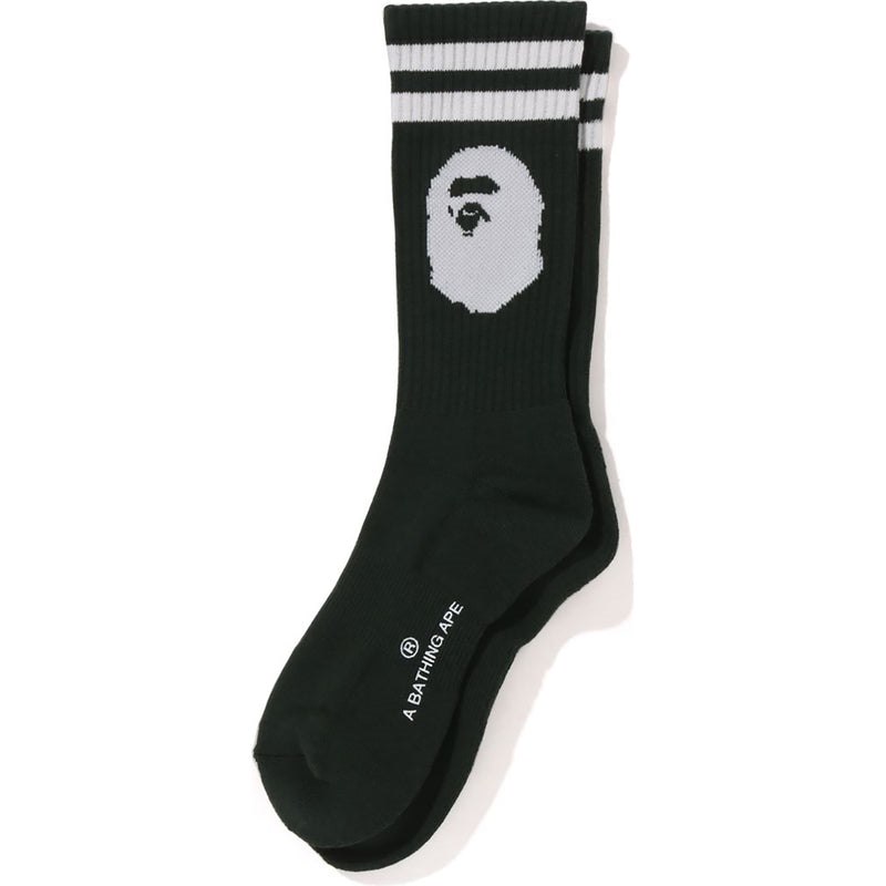 Men Bape Ape Head Line Socks Socks Olivedrab USA | LI7607767