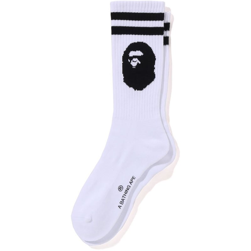 Men Bape Ape Head Line Socks Socks White USA | ZE7852282