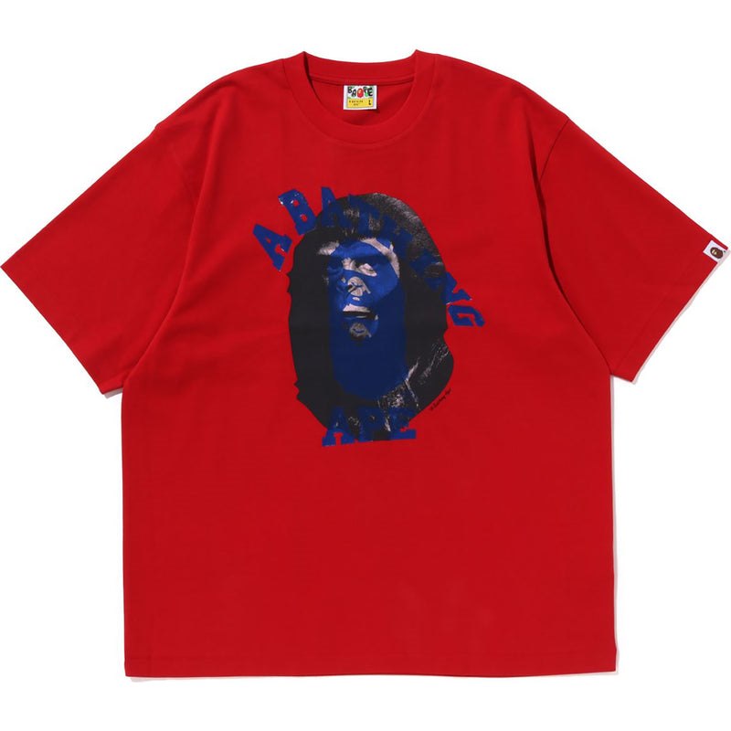 Men Bape Ape Head Multi-print Tee Cut And Sewn Red USA | JW7499949