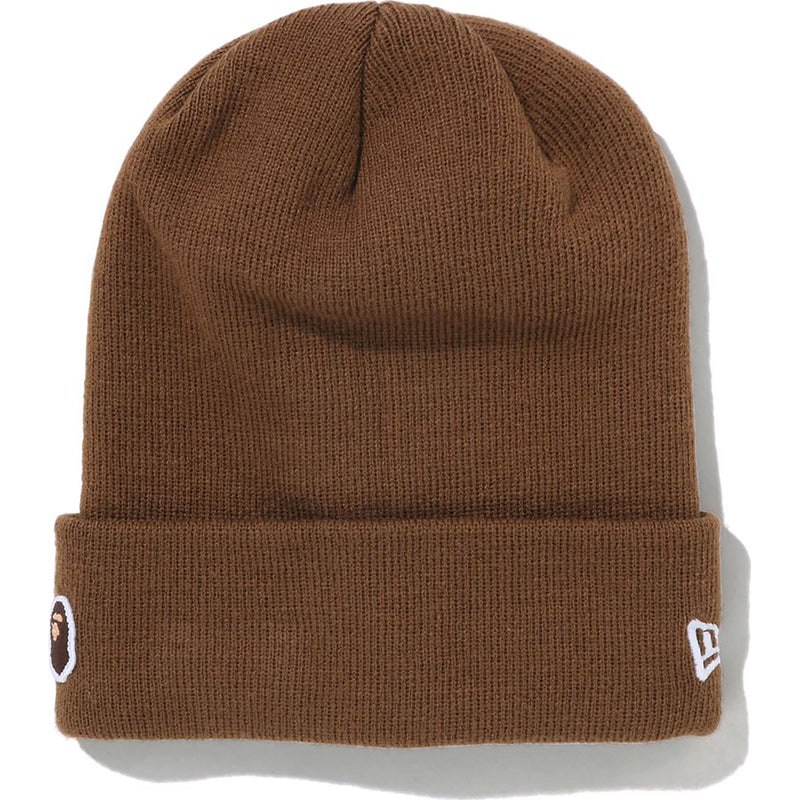 Men Bape Ape Head One Point New Era Knit Cap Caps Brown USA | MJ3788778