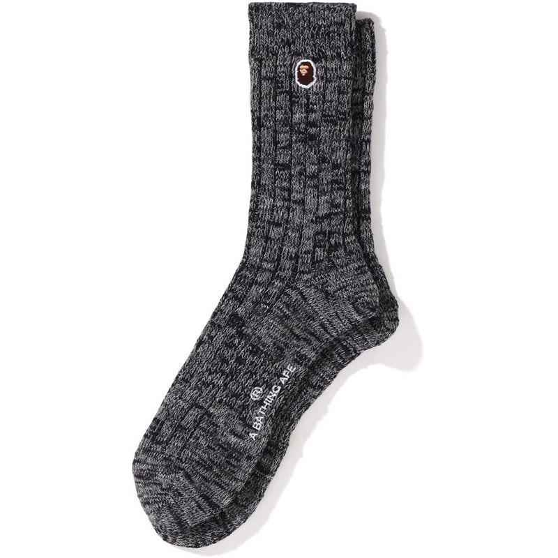 Men Bape Ape Head One Point Socks Socks Charcoal USA | SK3043603