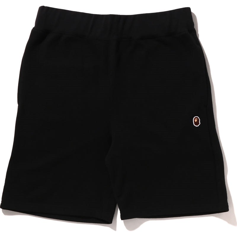 Men Bape Ape Head One Point Sweat Shorts Shorts Black USA | SO1837187