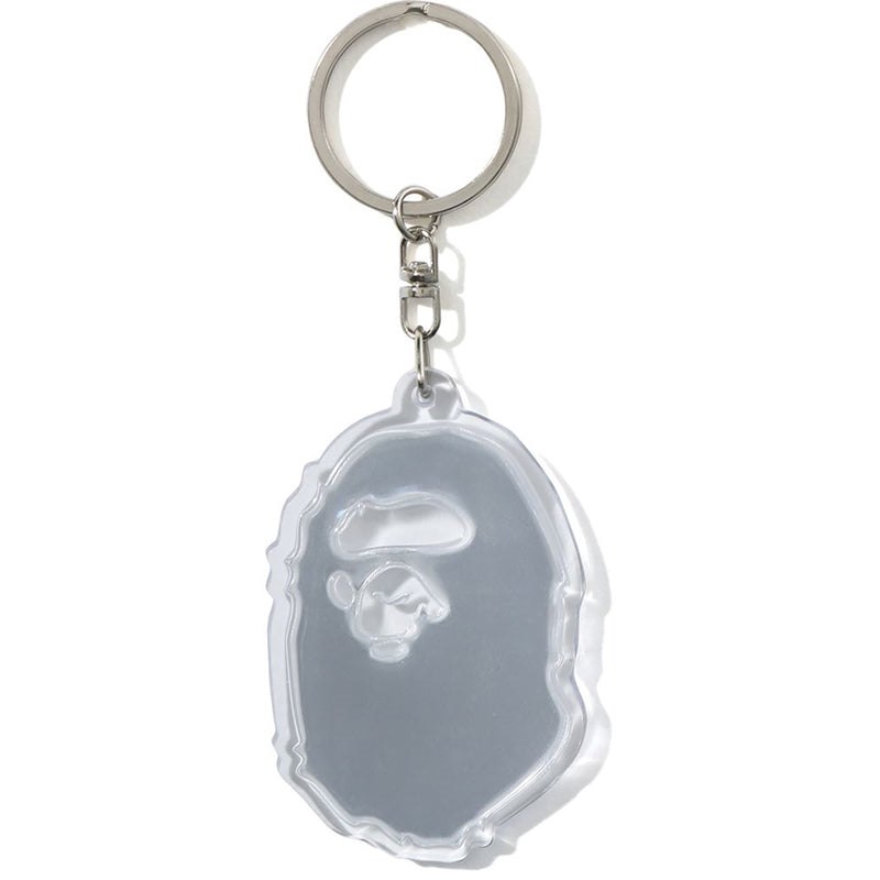 Men Bape Ape Head Reflective Keychain Accessories White USA | KK2227627