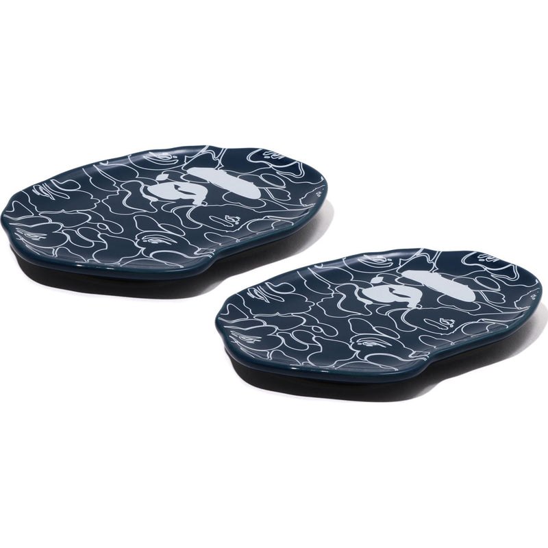 Men Bape Ape Head Small Plate Two Piece Set Home Navy USA | TW7513053