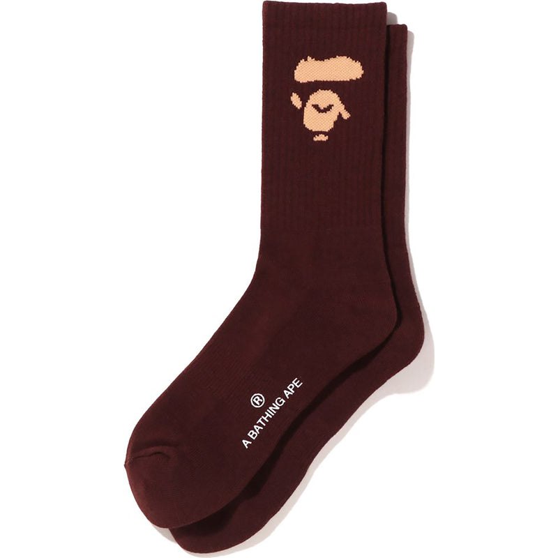 Men Bape Ape Head Socks Socks Brown USA | TO8286626