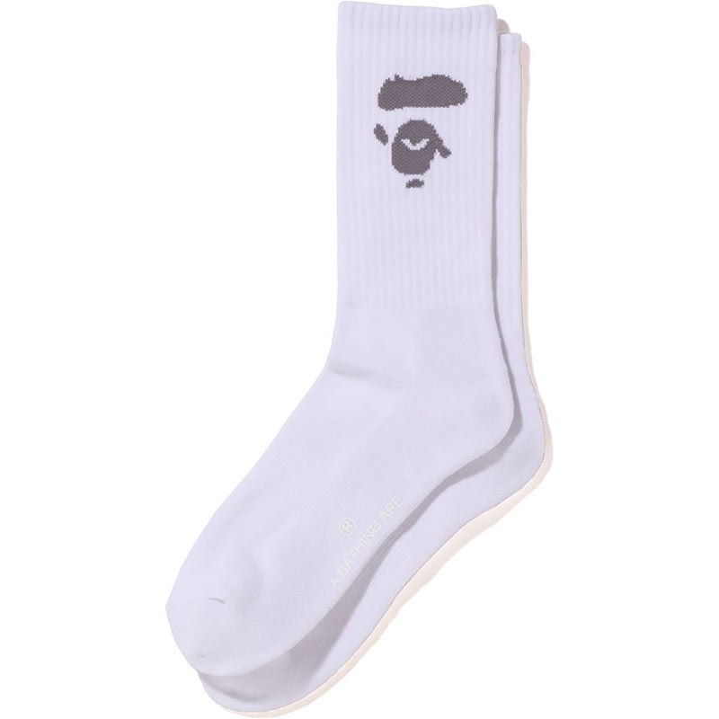 Men Bape Ape Head Socks Socks White USA | PH0642462