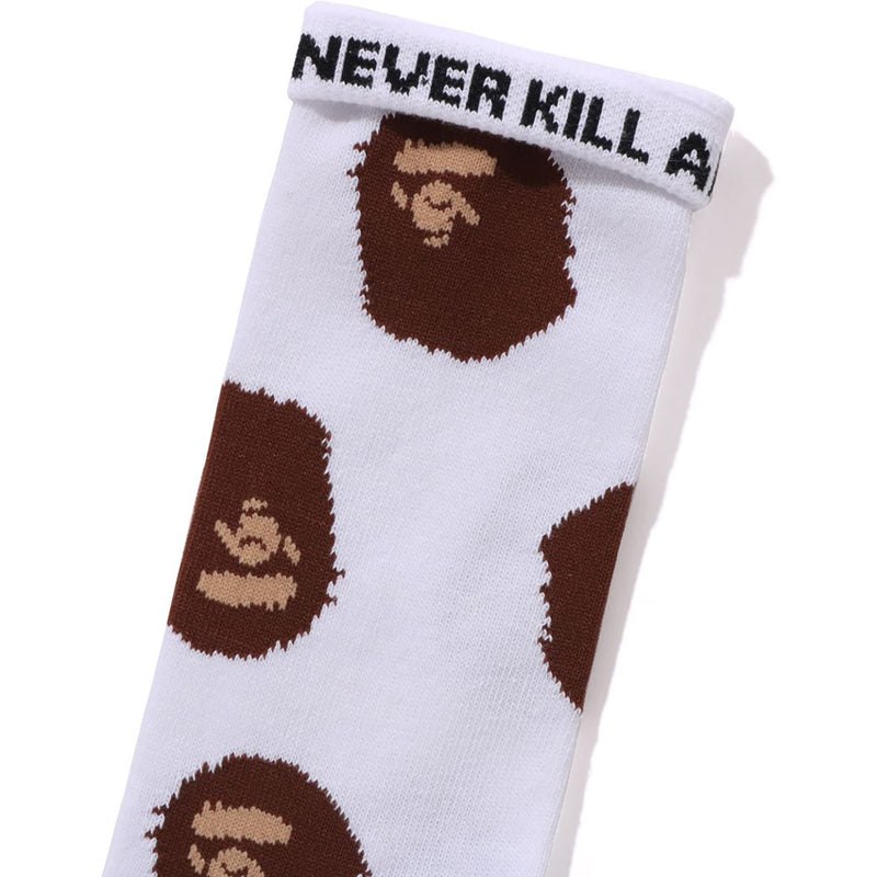 Men Bape Ape Head Socks Socks White USA | ZZ1547357