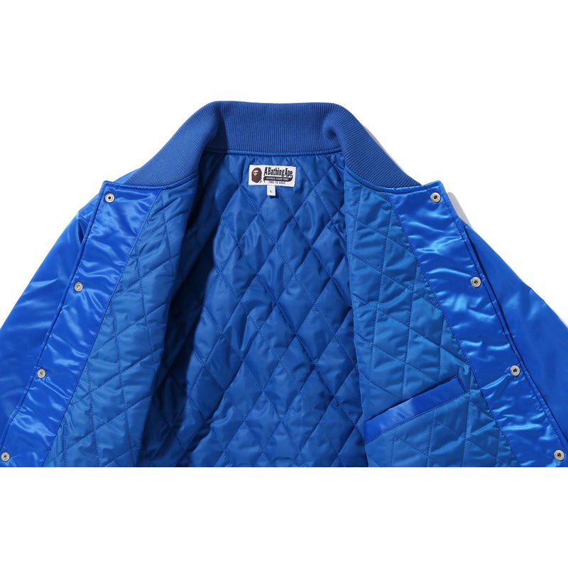 Men Bape Ape Relaxed Fit Nylon Varsity Jacket Jackets Blue USA | EW7948198